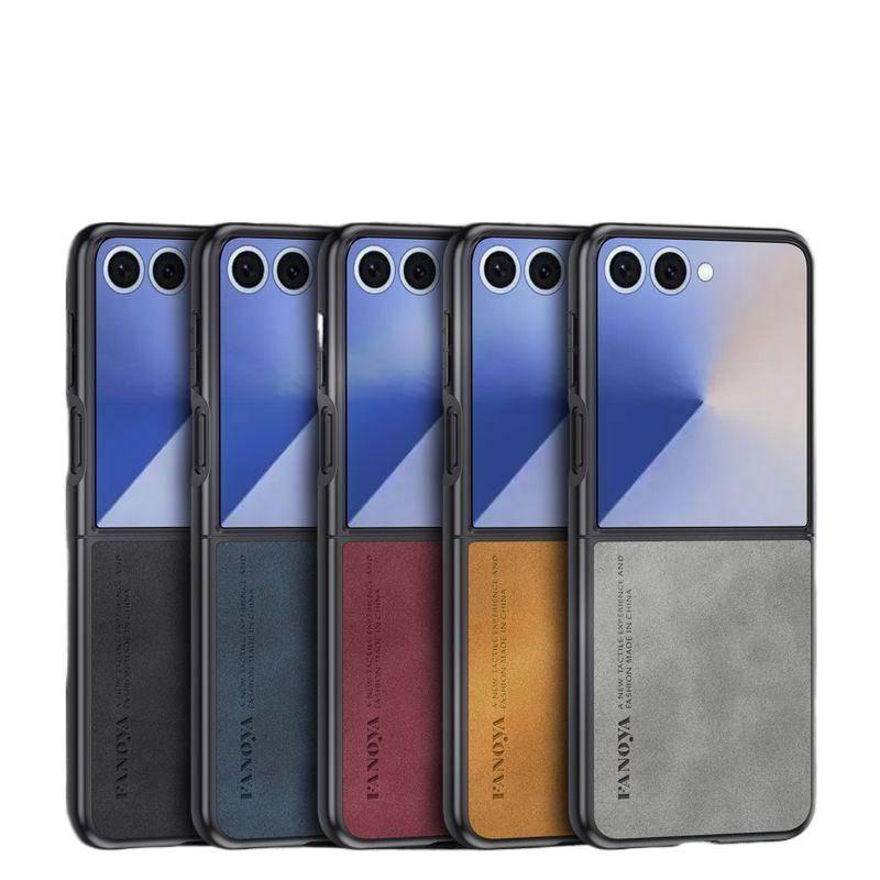 Samsung ZFlip7 Case: Ultra-Thin Lambskin Leather, Frosted Finish, Anti-Drop, Anti-Slip, for Foldable Screen.