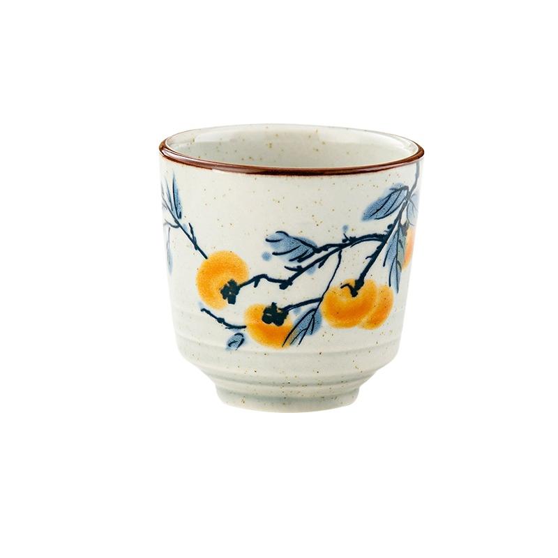 Chinese Ceramic Underglaze Tea Cup Heat Resistant Small Cup Traditional Vintage Style Tea Ware Set for Home Living Room Tea