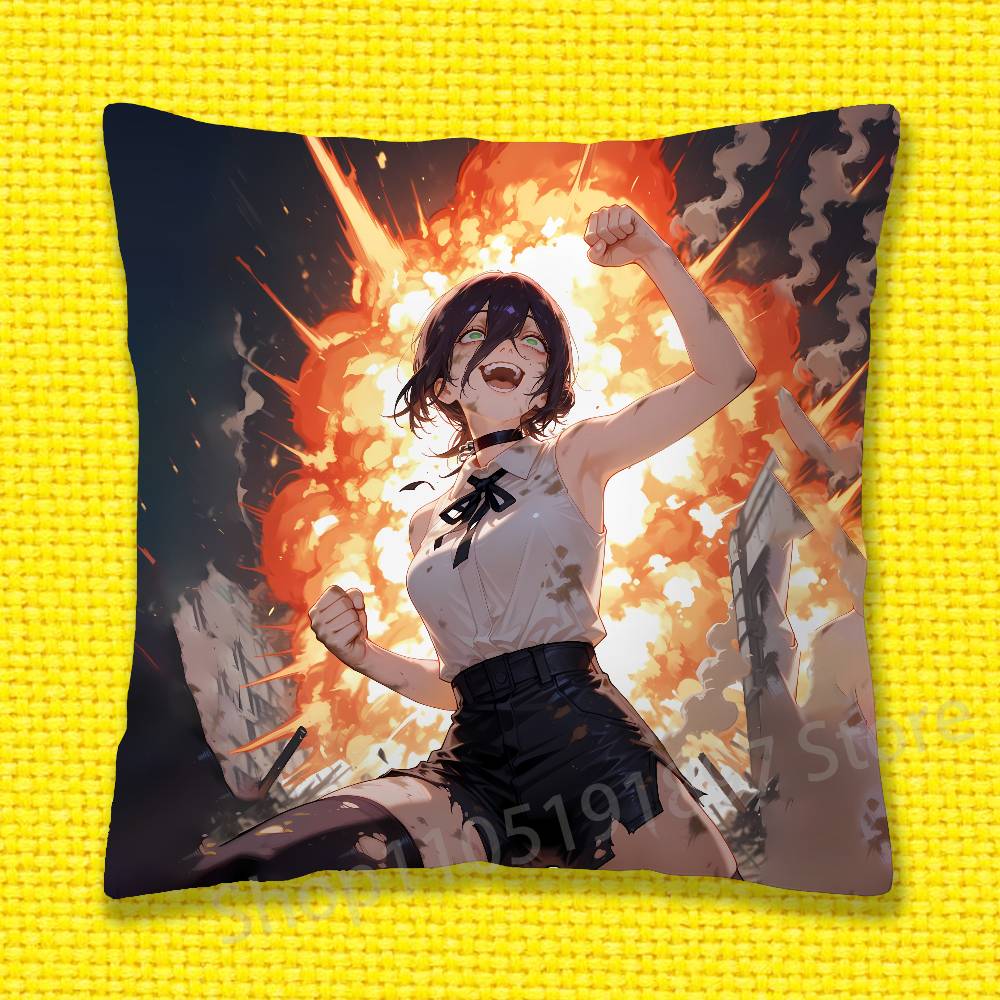 C-Chainsaw Man Reze Arc Throw Pillow Case For 55x55cm 40x40cm 45x45cm 50x50cm 30x30cm Square Office Pillowship Cover