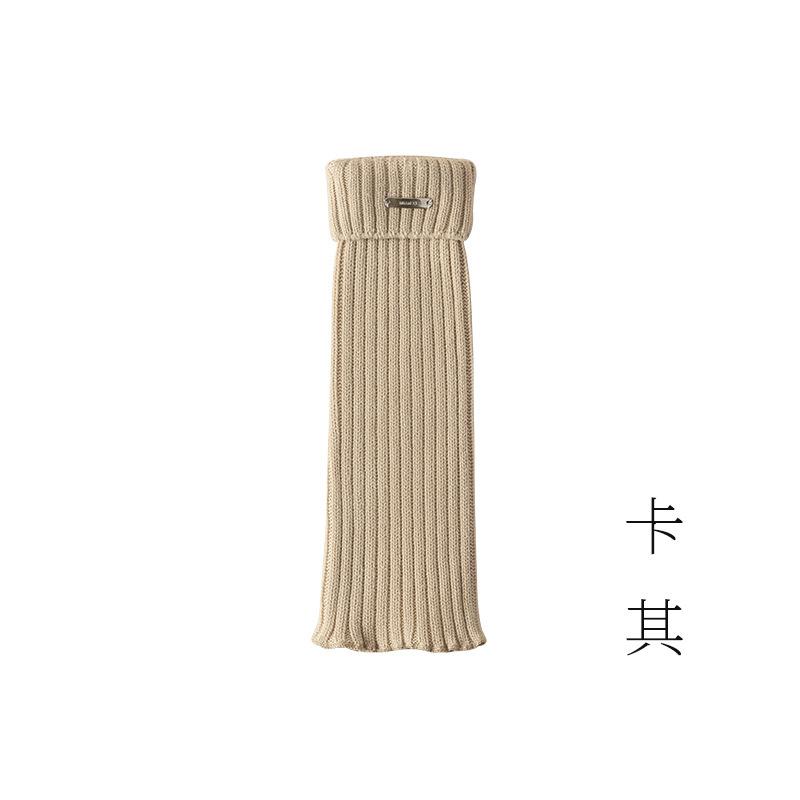 Metal Label Flanged Stockings Set Ins Wind Long Stacking Socks Children'S Autumn And Winter Solid Color Pit Strip Thin Calf Socks