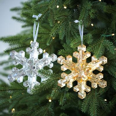 Transluzenter Schneeflocken-Anhänger Kunststoff-Schneeflockenform-Anhänger Weihnachtsbaumschmuck Weihnachten Neujahr Atmosphäre Dekoration