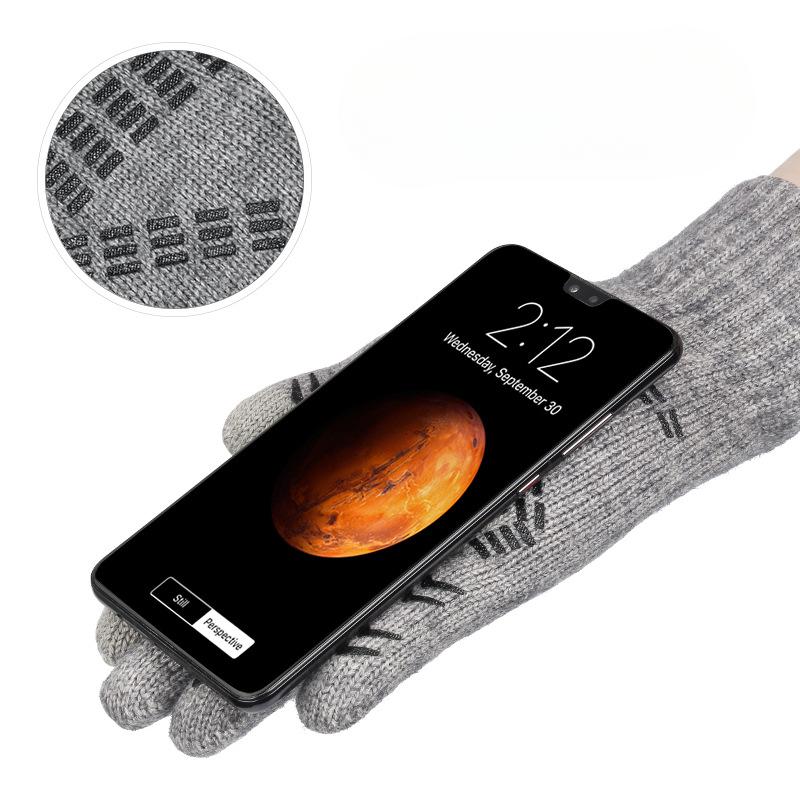 Warm Gloves Touch Screen Non Slip Men and Women Autumn and Winter Cashmere Knitted Gloves for Students Riding Cold Proof Gloves