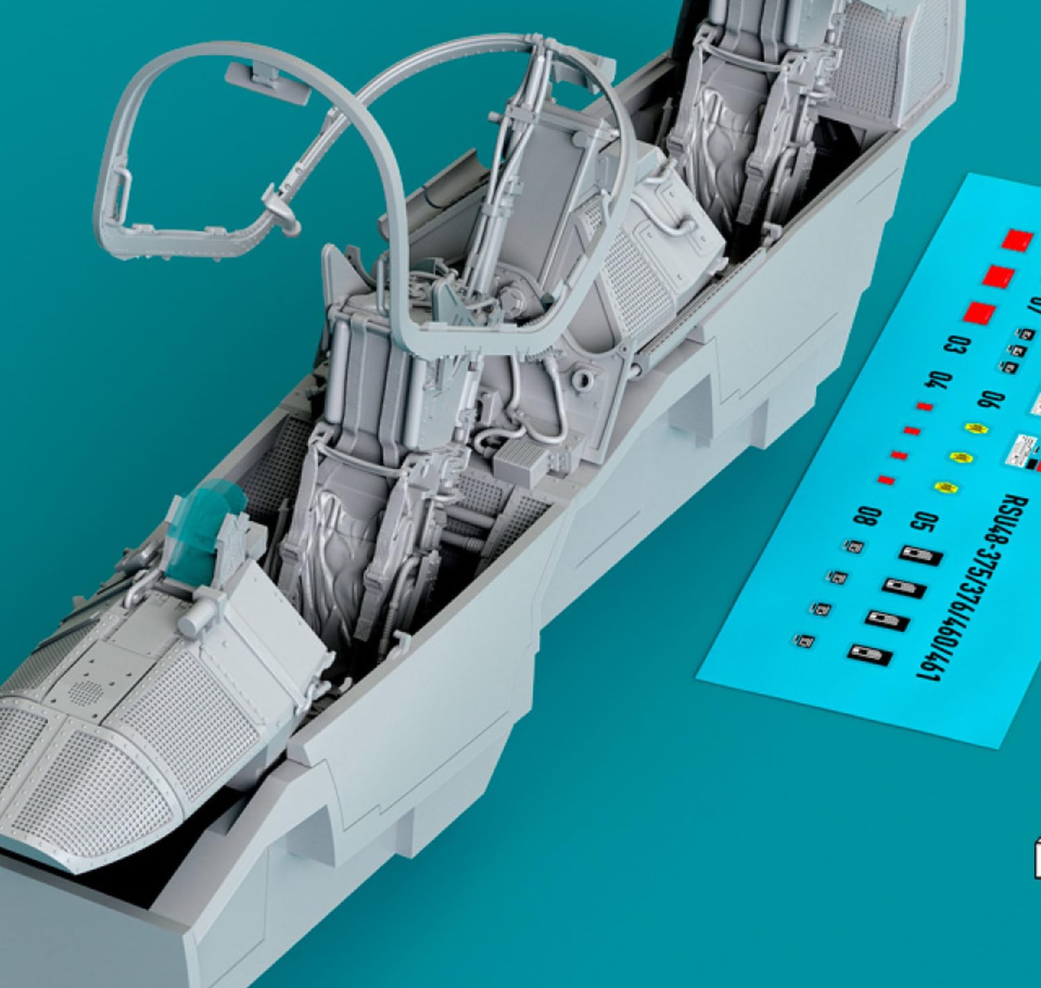 

Reskit Mirage 2000D Cockpit with 3D Instrument Panel and Console Plastic Model Kit Parts 1/48 (for Kinetic) RSKU48-0461 (Airplane)