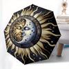 Golden Sun & Moon Celestial Mandala Wall Art Print Umbrella, Christmas Gift Y367