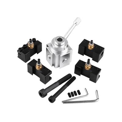 Lathe Tool Post Holder Set Aluminum Alloy Quick Change Mini Lathe Tool Post and Holder Kit Lathe Accessary