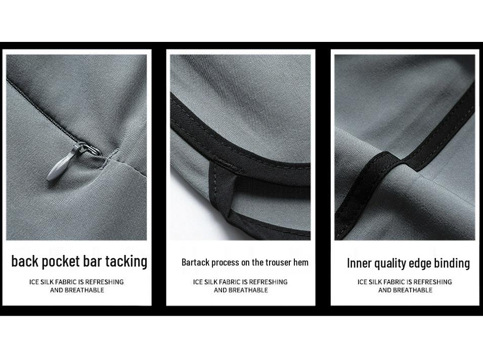Men's Summer Sports Shorts with Back Pockets, Trendy Cross-Border Design, Fake Two-Piece Look.