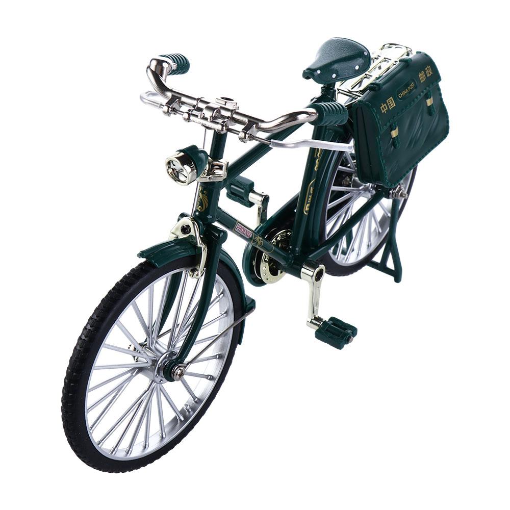 1:8 Bicycle Model Vintage Chinese Postman Bicycle Home Desktop Decor Cycling Figurine DIY Microlandscape Retro Bike Kids Toys