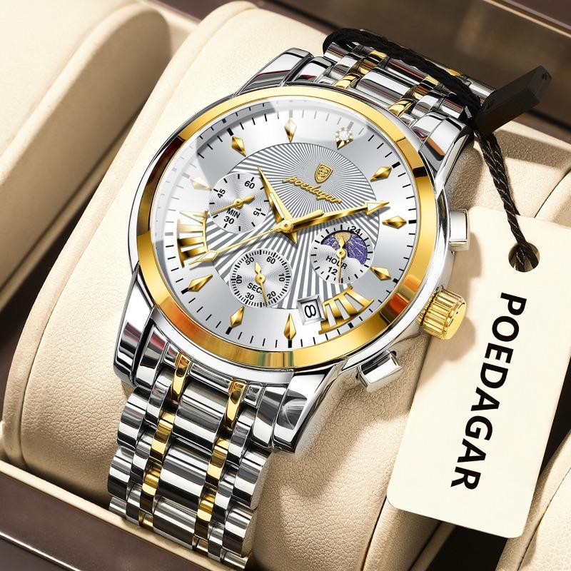 

Топ Бренд Многофункциональные Новые Мужские Часы Водонепроницаемые Модные Кварцевые Люминесцентные Календарь Наручные Часы