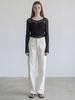 STAY WITH ME Two-Way Ribbed Knit_Black