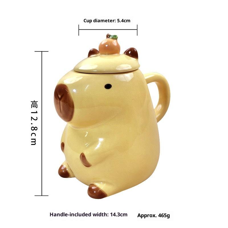 

Cute Underglaze Color Cute Kapibala Water Cup Dolphin Makeup Ceramic Home Female Male Coffee Cup Ugly Funny Birthday Gift 400ml жёлтый