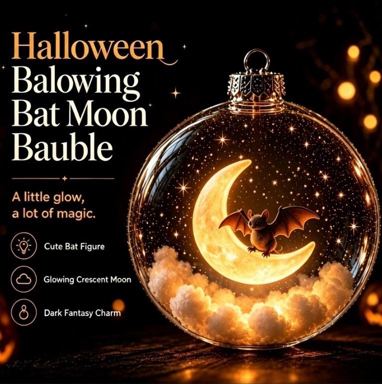 Dropshipping HQ New Halloween Glowing Transparent Sphere Decoration 8cm Cartoon Plastic Hot-Selling Christmas Ball Novelty Gifts