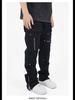 2023 Autumn Men's Loose Fit Solid Color Straight Jeans: Trendy Casual Overalls