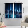 2pcs,2D Plane Printing Curtains Roller Blinds Skyline Glow Versatile Durable Polyester (without Rod) Home Decor for Living Room,