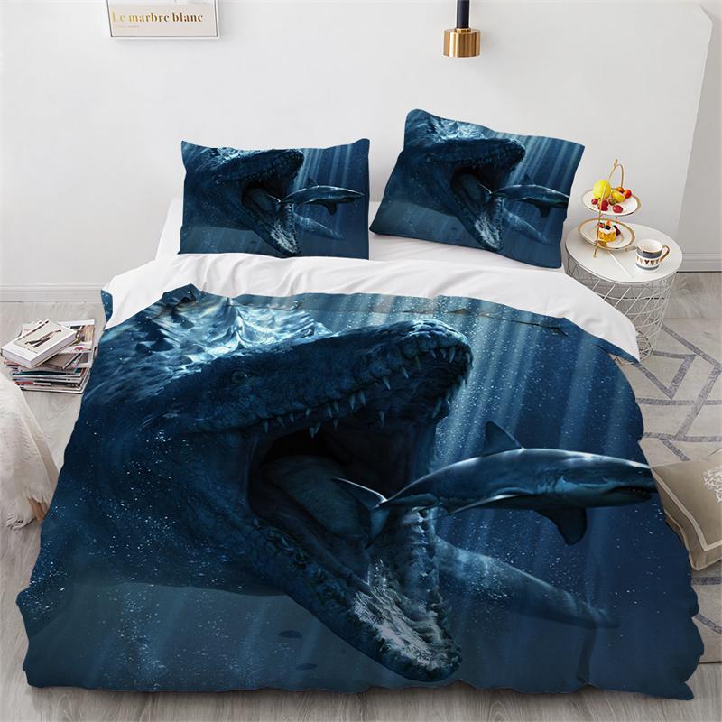 Dinosaur Duvet Cover Twin Microfiber 3D Animal Comforter Cover Jurassic World Park Dinosaur Bedding Set For Kids Teens Boys Room