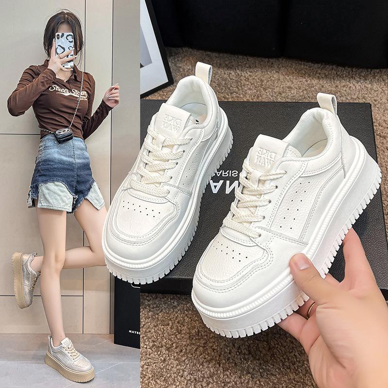 Thick-soled White Shoes Women's New Autumn Heightening Women's Shoes Versatile Senior Casual Board Shoes