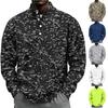 Men's Vintage Corduroy Printed Quarter-Zip Pullover with Stand Collar and Pocket, Long Sleeve Casual Top