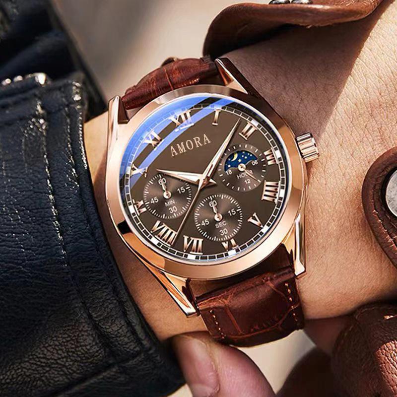 2024 Model Luminous Waterproof Men's Fashion Watch, Fully Automatic Movement, Korean Style Non-Mechanical.