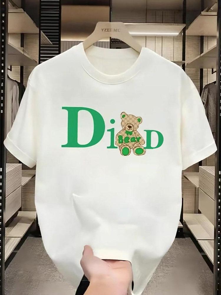 This Summers Popular Trendy Brand Shortsleeved Bearletter Crewneck Heavy and Comfortable Tshirt for Both Men and Women
