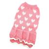 Popular Heart Pattern Designs Dog Sweater Dress for Winter Warmth Small Pet Dog Cats Warmth Turtleneck Pullover Knitdress