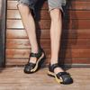 Men's Outdoor Top Layer Leather Large Size Beach Sandals Summer Casual Men's Vacation Beach Shoes Fashion Outdoor Non-Slip Beach Sandals