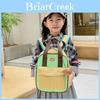 Colorful And Trendy Striped Children's Backpack With Cute Bear Keychain For School