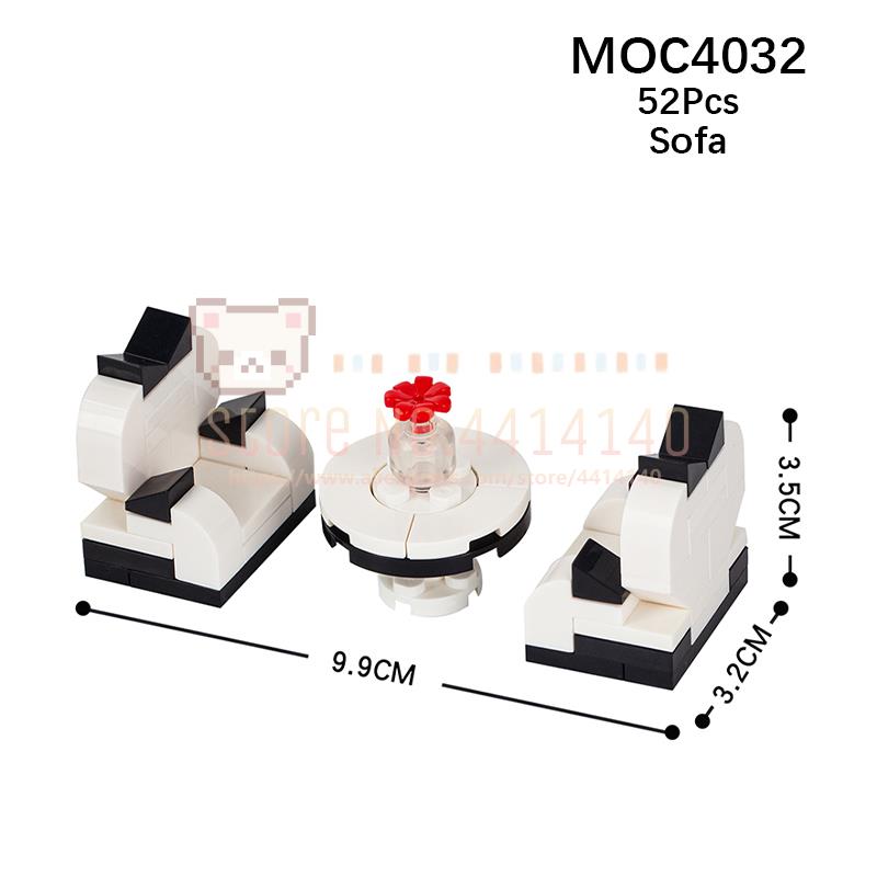 

Мебель для дома MOC Строительные блоки Городская сцена Сделай сам Кухня Кровать Диван Туалет Ванна Модель Украшение Сборка Кирпичики Игрушки Для Детей