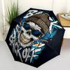 1pc Skull Hip Hop Fashionable Automatic Opening/Closing Folding Umbrella with 8 Bones, Windproof Portable, Daily Use100