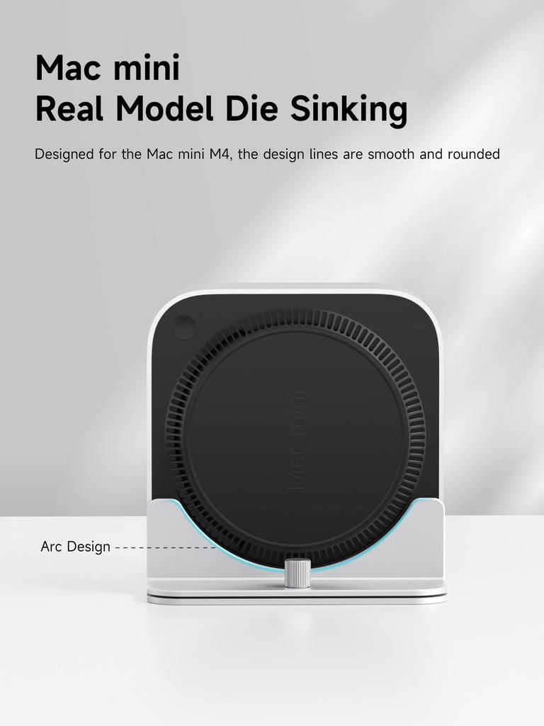 Hagibis Vertical Stand for Mac Mini Aluminum Alloy Laptop Computer Desktop Stand Compatible with M4 Chip and Mac Mini Pro M4, Stand, Non-Slip Holder,