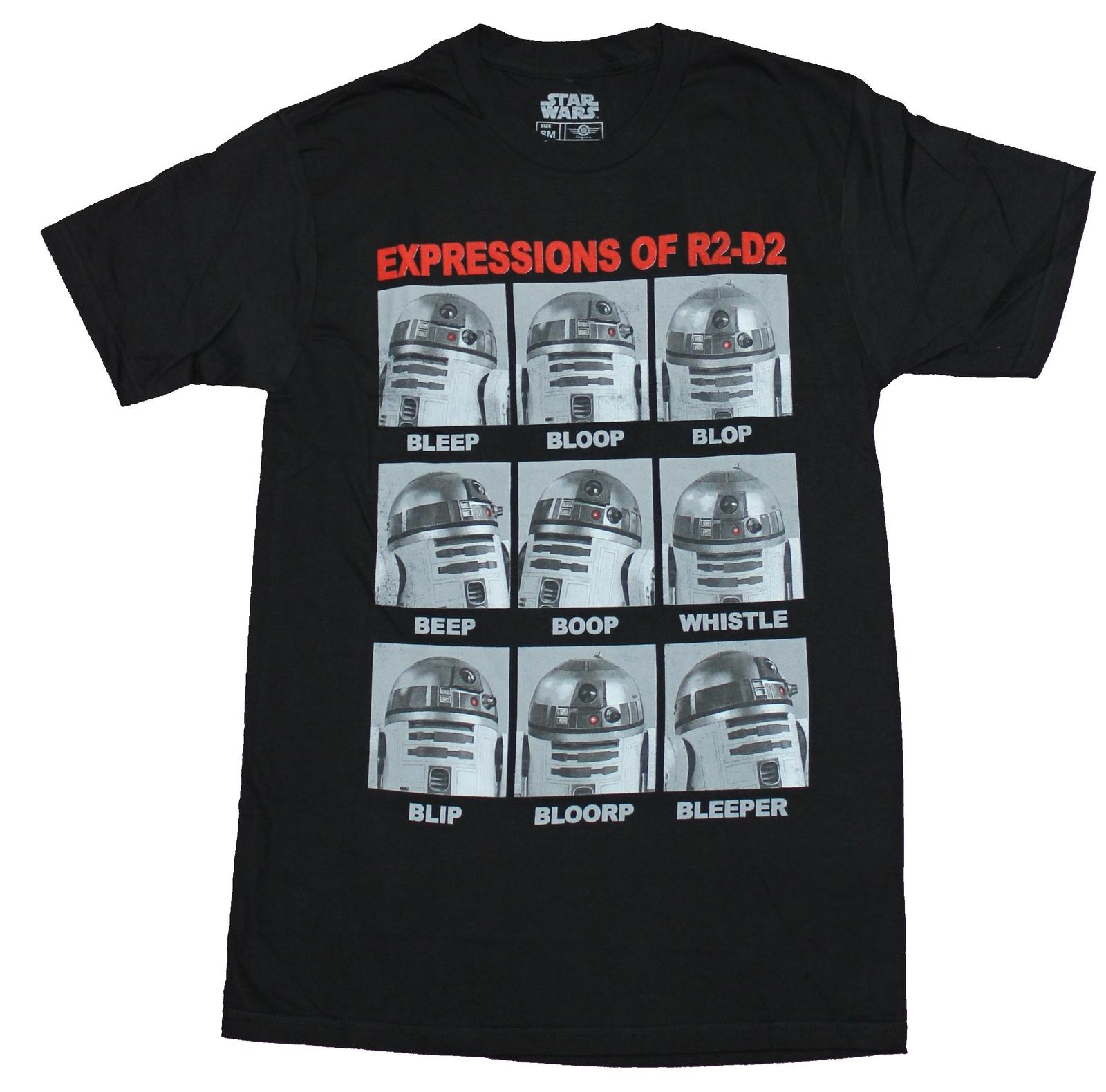 Star Wars Adult New T-Shirt - The Many Expressions of R2-D2 L