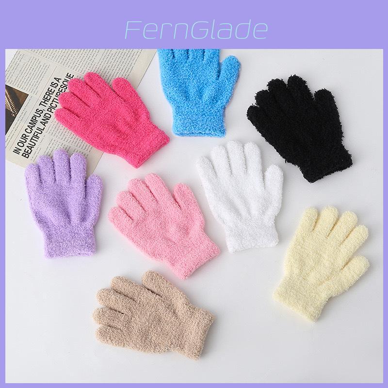 Simple Solid Color Adult And Children Winter Warm And Windproof Plush Gloves For Winter Outdoor Activities