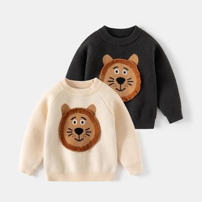 Jungen Herbst und Winter Pullover Pullover Baby Cartoon Löwe Strickpullover Kinder Faden Kleidung Kinderkleidung