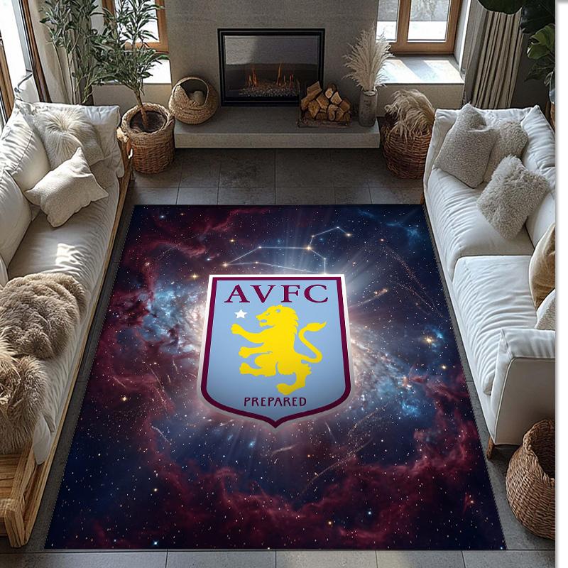 Tappeto in Velluto di Cristallo con Stampa Calcio Aston Villa, Comodo Assorbente d'Acqua Antiscivolo Tappeto per Pavimenti Interni
