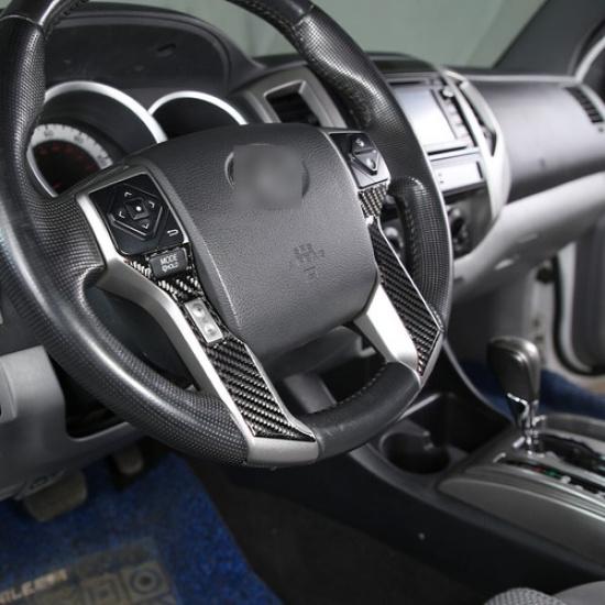 Carbon Fiber Steering Wheel Sticker Trim For Toyota Tacoma 2011-15
