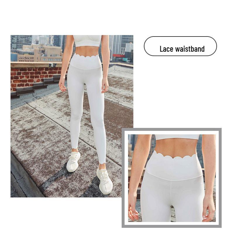 Women’s Yoga Lace Hip-Lifting Slimming Sports Pants for Cycling, Jogging, and Fitness