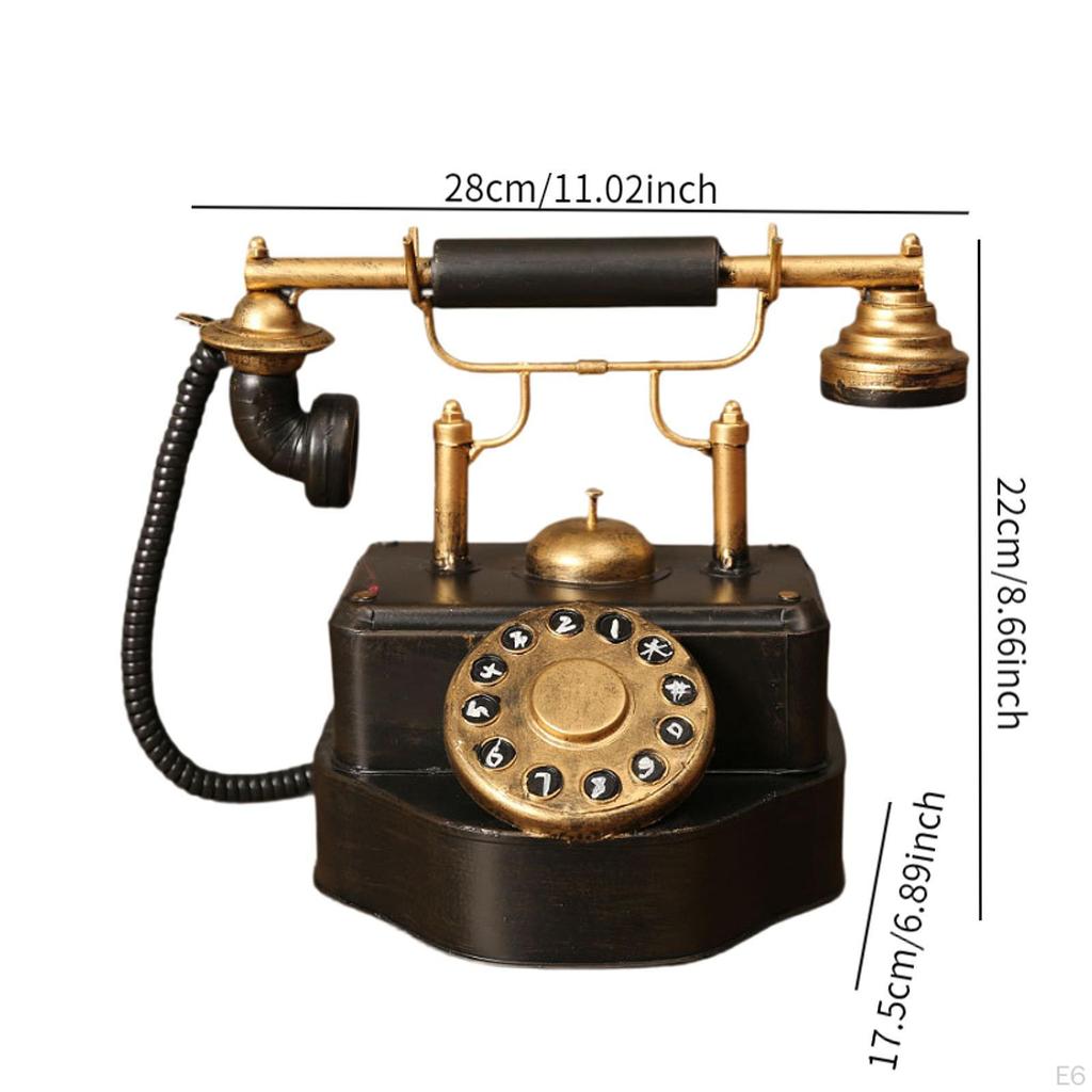 Classic Corded Desk Phone Model, Telephone Indoor Resin Old Fashioned Traditional