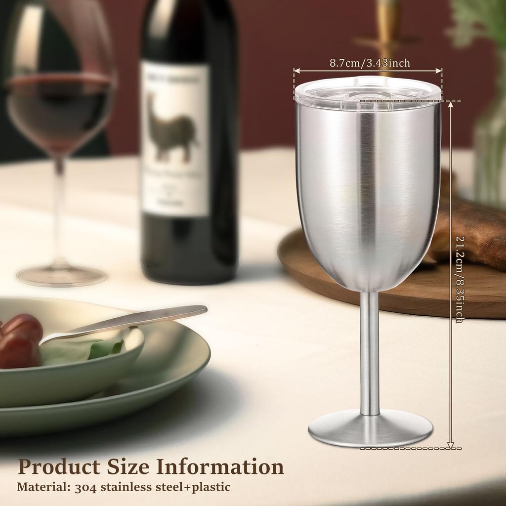 Edelstahl- Weinglas mit Deckel für Party Bar Weinkelch doppelwandiger Kelch für Hochzeit Jubiläum Outdoor Reisen Camping