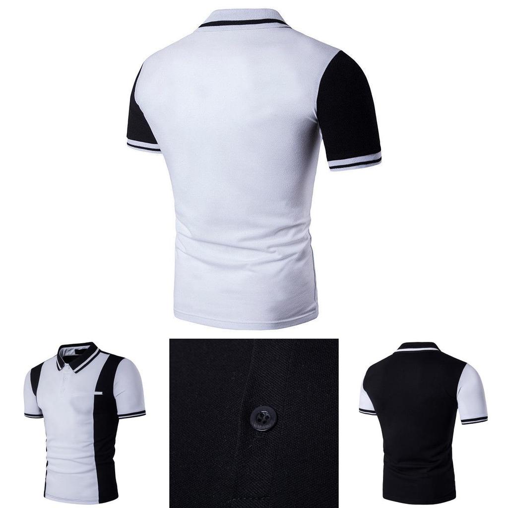 Premium Quality Summer Men's Stylish Casual T-shirts Slim Fit Short Sleeve Polo Shirt Tops Perfect For Everyday Wear