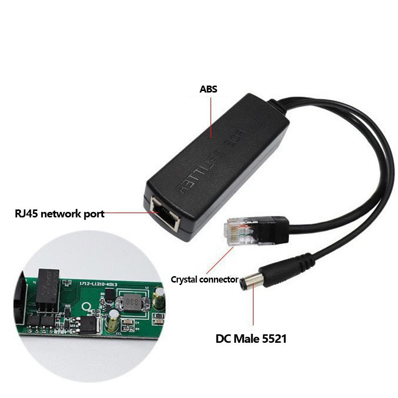 Neuer POE-Splitter 24V/48V auf 12V/5V IEEE 802.3af Ausgang Power Over Ethernet Splitter Adapter Sicherheitssystem (Plug & Play)