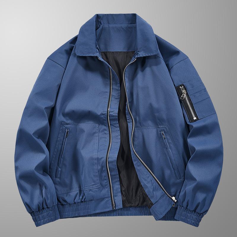 Jacke Jacke Herren Frühling und Herbst Hübsch Slim Lässig Revers Winddicht Wasserdicht Tooling Jugend