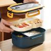 Student Lunch Box Thickened PP Plastic Material Partition Double-deck Bento Lunch Box Can Be Heated By Microwave Oven Lunchbox