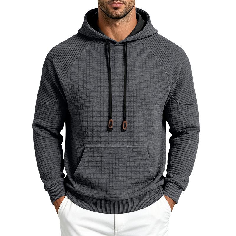 Herren S Europäischer Stil Waffelstrick Kapuzenpullover Langarm