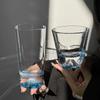 Blue Limited Edition Fuji Mountain Glass Cup Japanese Sle High Aesthetic Value Coffee Drinking Cup for Home Use Water Cup