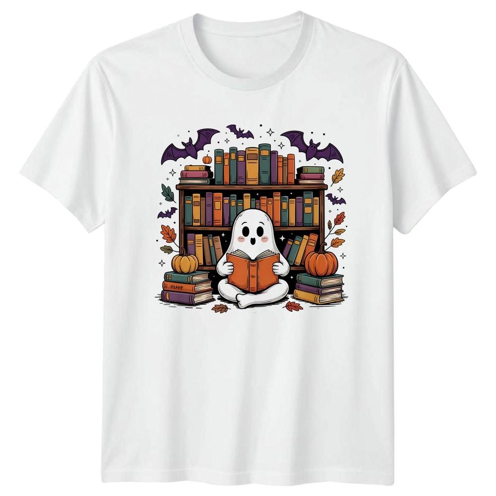 Just A Spooky Bookworm TShirt Bookworm Ghost Halloween Reading S