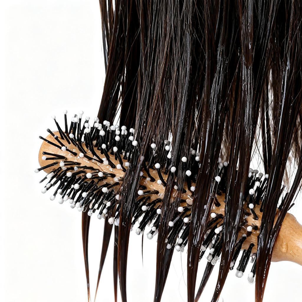 Round Hair Brush Smoothing Hair Reduces Frizz Wooden Round Curling Roller Comb with Anti Static Handle for Men Women
