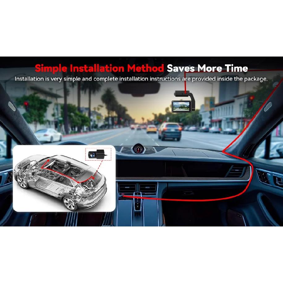 REDTIGER  A4 4k Dash Cam Front and Rear Drive Recorder GPS& 5G WiFi Touch Screen Night Vision 24H Parking Mode Voice Control