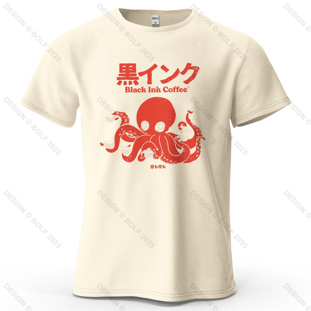 

Black Ink Coffee Creative Printed Men s T-Shirt 100% Cotton Oversized Charming Graphic Tees for Women Tops Tees Streetwear 4XL