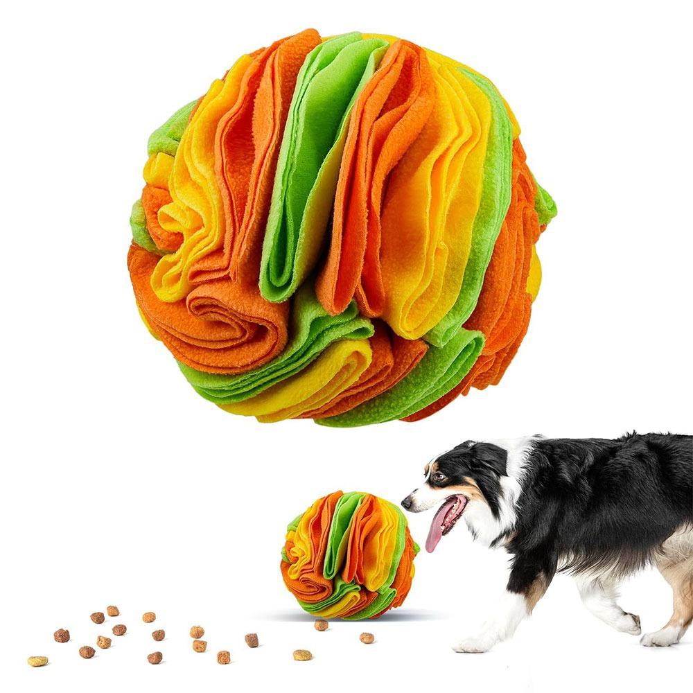 Cute Polar Fleece Interactive Dog Toys Hiding Food Portable Dog Snuffle Ball Training Durable Slow Feeder Dog