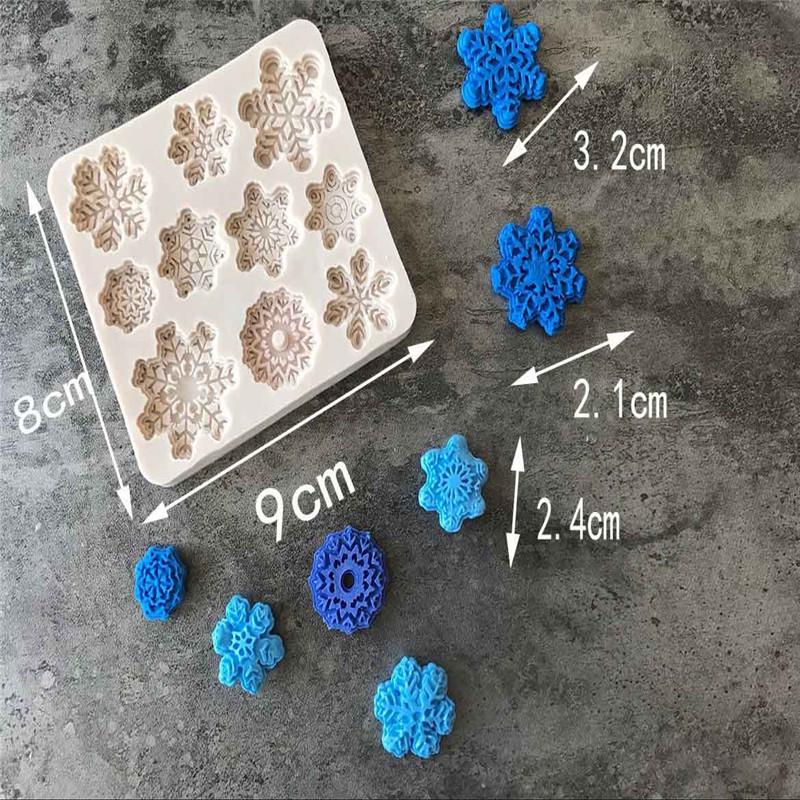 Stampo in Silicone Forma Fiocco di Neve Decorazione per Sapone Fondant Zucchero Artigianato