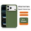 Magnetic Tech Cloth Fabric Phone Case for iPhone 15/16/17 Pro Max with Camera Button Protection.