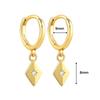 925 Silver Needle Square Pendant Hoop Earrings Vintage Gold Earrings For Women Shell Pendant Earring Fashion Jewelry Accessories